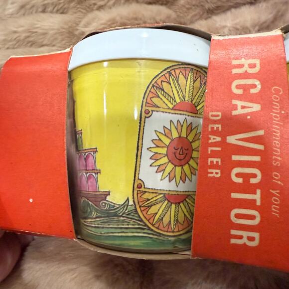 Vintage RCA Victor Dealer Promotional Insulated Coffee Mug Cup Set Unused RARE - Picture 7 of 7